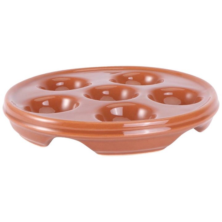 Tava ceramica pentru escargot, 6 locuri, teracota, 17 x 17 x 2,5 cm