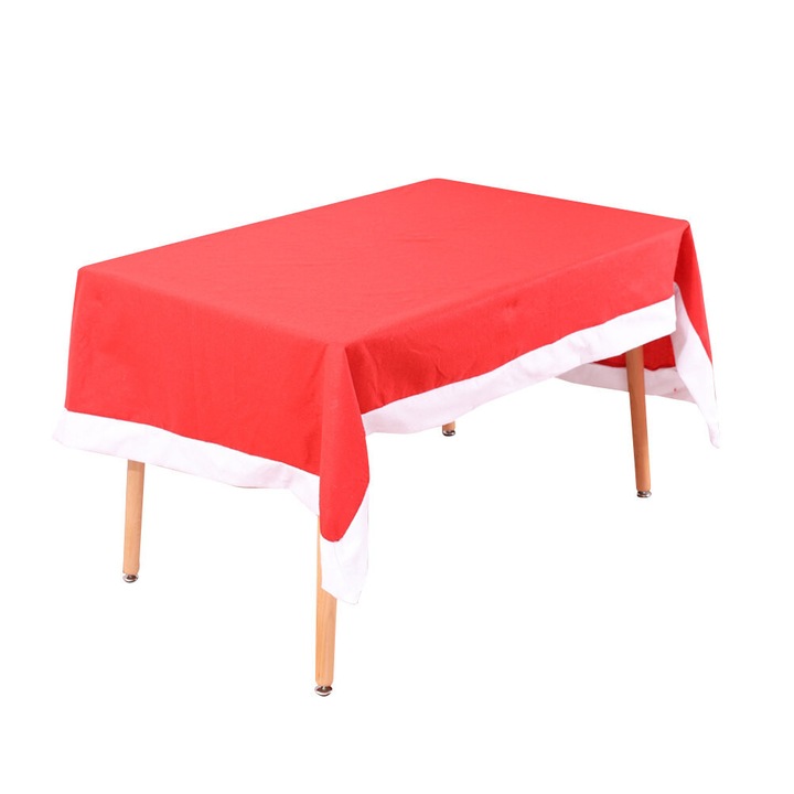 YANYXR BCS2917954 téglalap alakú asztalterítő, textil anyagból, fehér szegéllyel, piros/fehér, 132 x 208 cm