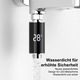 Hőmérséklet kijelző K0345-0807-KFCJ-xw1399 zuhanyfejhez, 360°-ban forgatható LED, háromszínű figyelmeztetés, vízáramlás által táplált (elemek nélkül), G1/2, IP68, 0–99°C ±1–2°C mérés, fekete