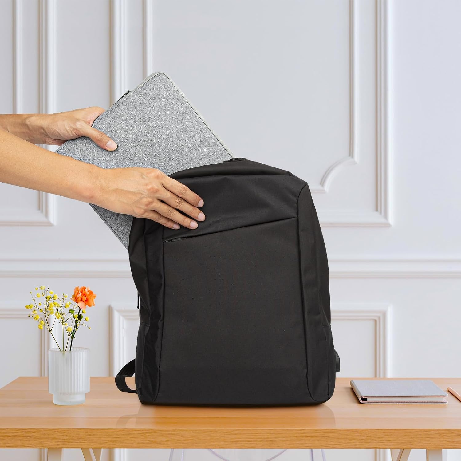 Husa Laptop 13 Inch, Protectie Impermeabila, Antishoc, Gri Deschis