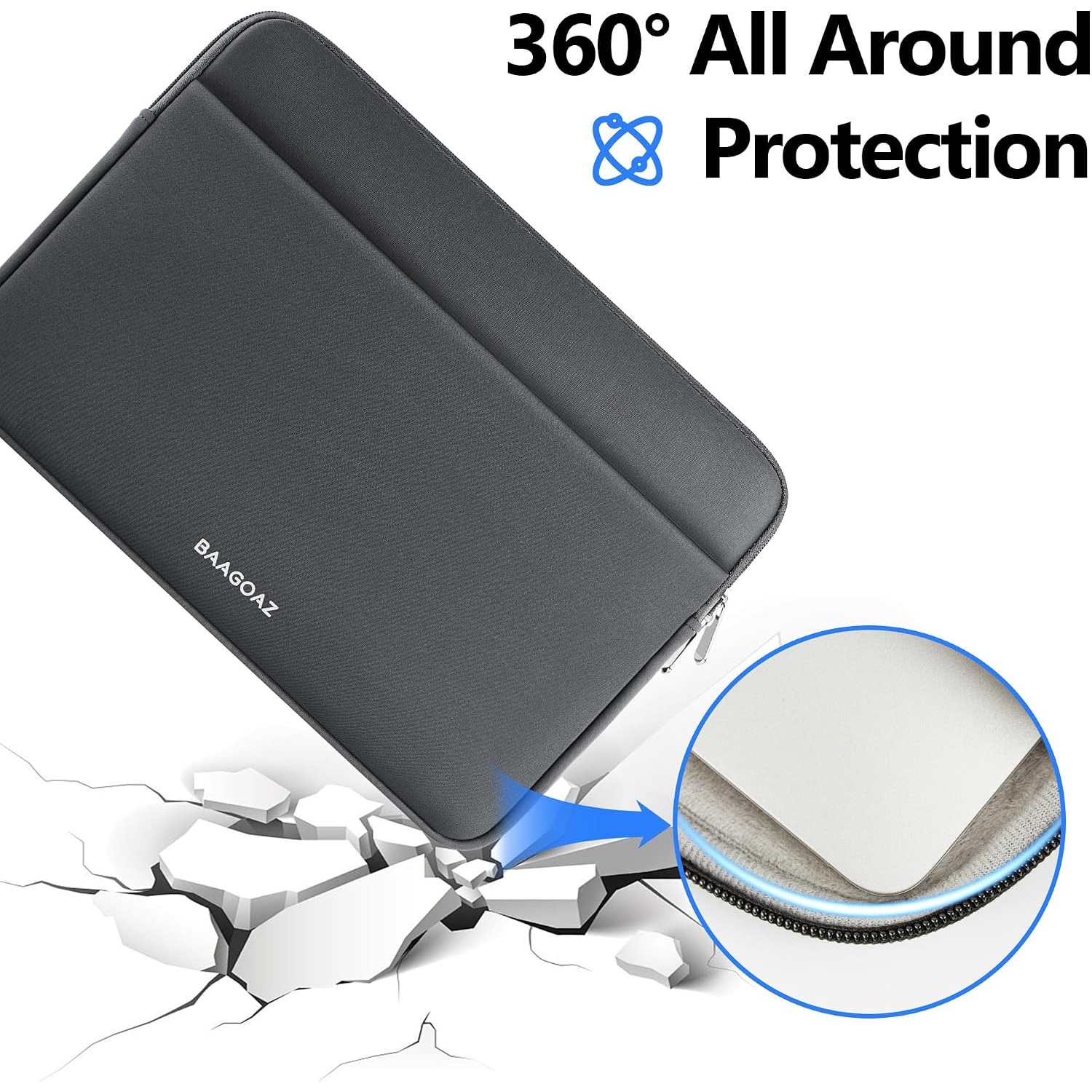 Husa Laptop 14 Inch, Protectie Premium, Gri