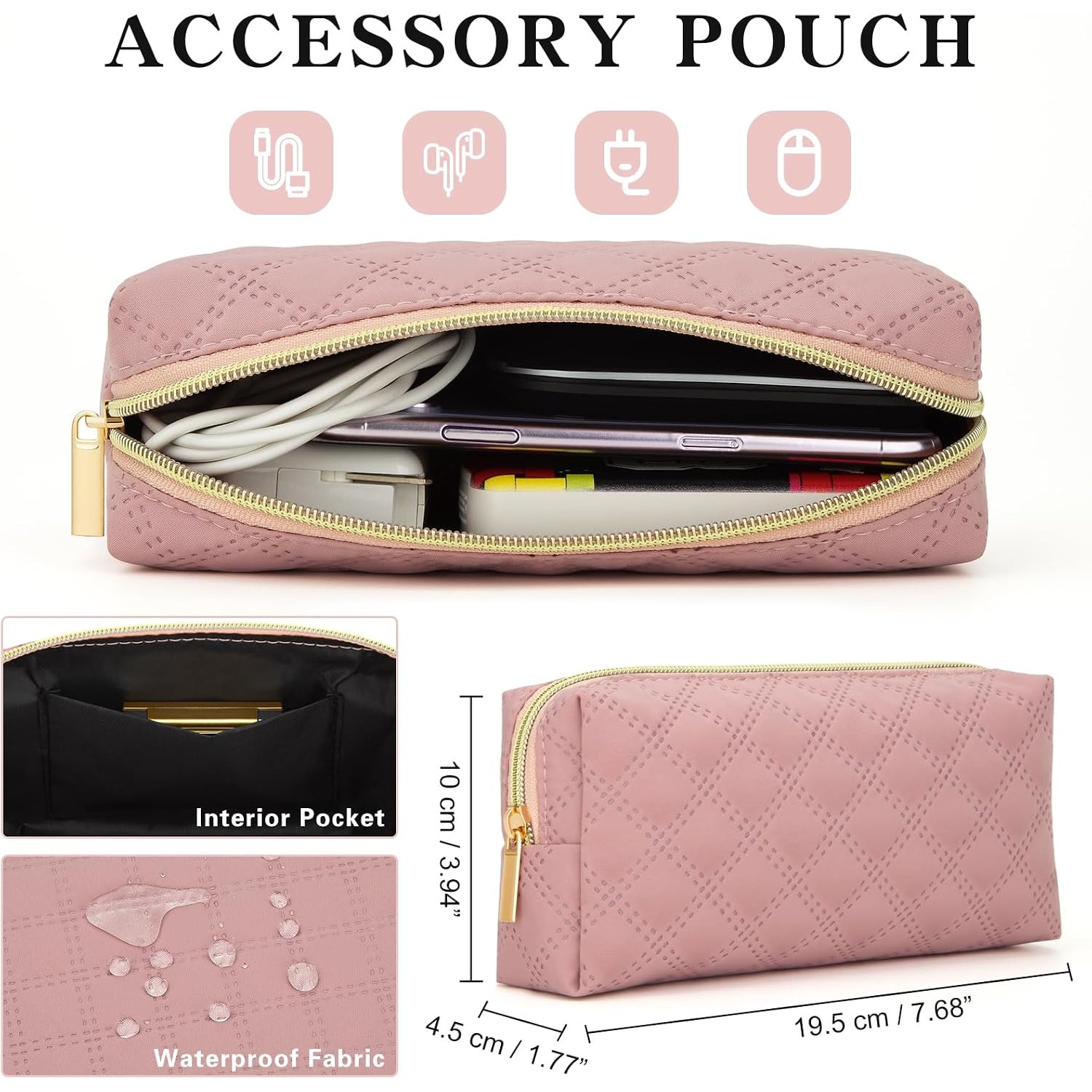Husa Laptop 13 Inch, Protectie Impermeabila, Roz, Buzunar Accesorii