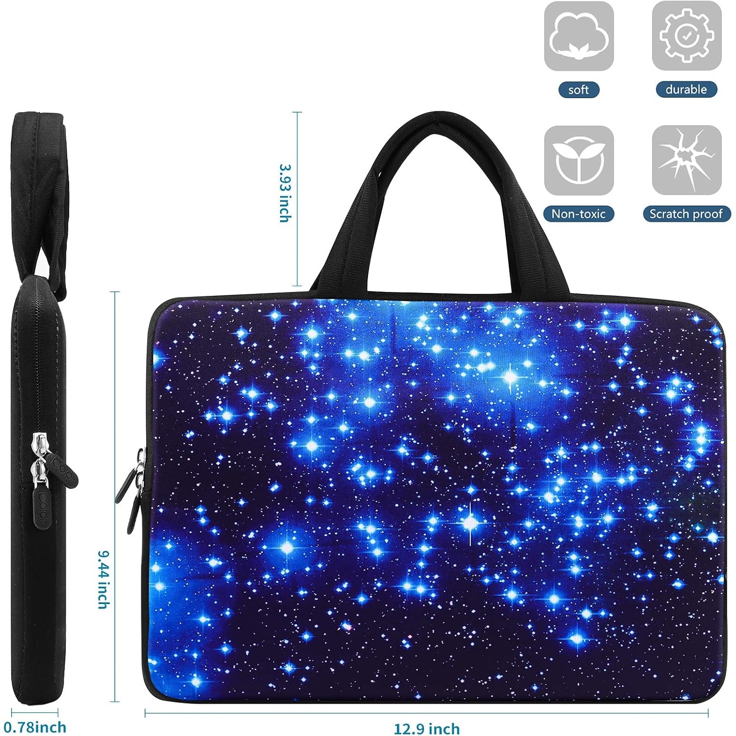 Husa Laptop 11.6-12 inch, Geanta Neopren Impermeabila, Albastru Cer Stele