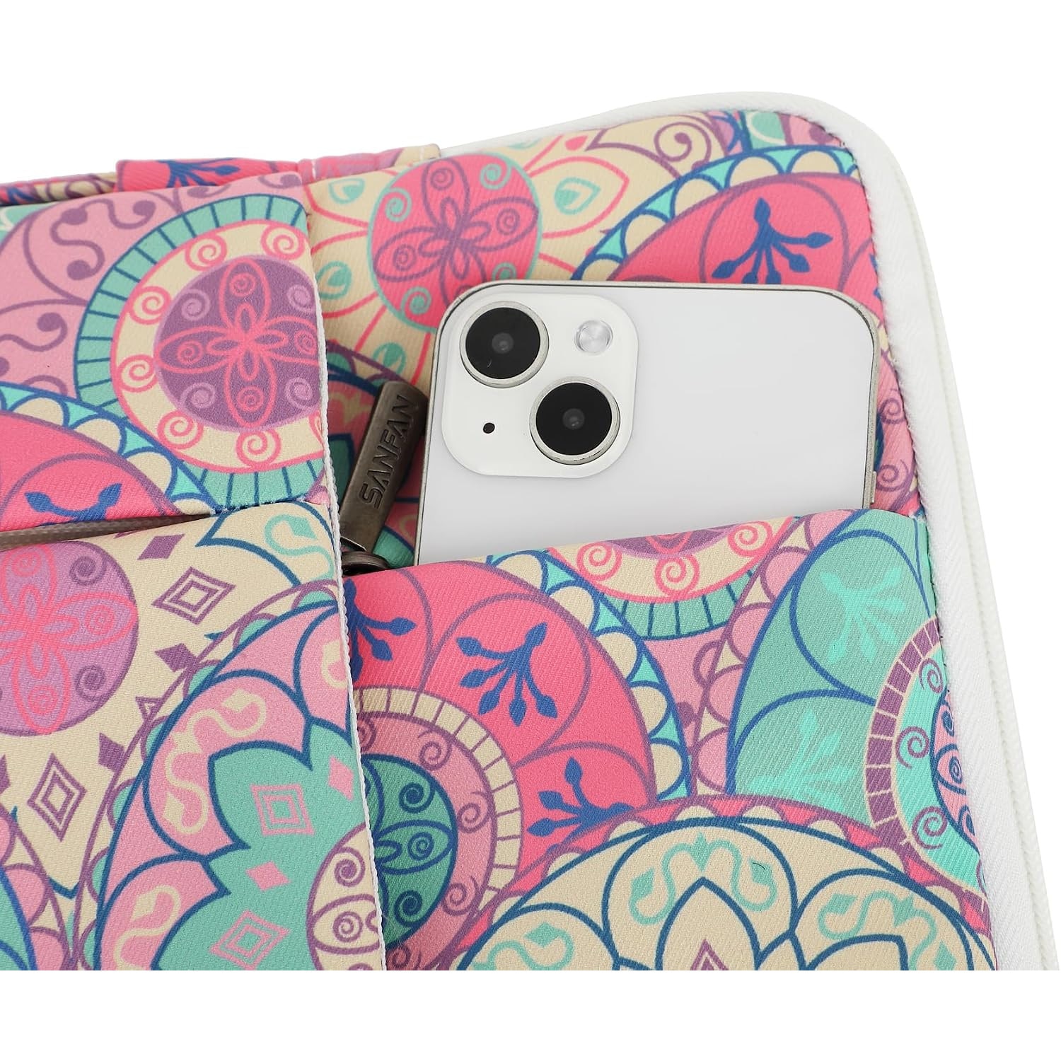 Husa Laptop 360° cu 3 Buzunare, Maner si Banda Bagaj - Soare, Luna, Stele