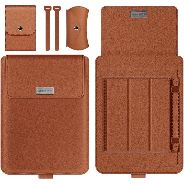 Curea Laptop 11-12 Inch Piele PU Maro cu Suport