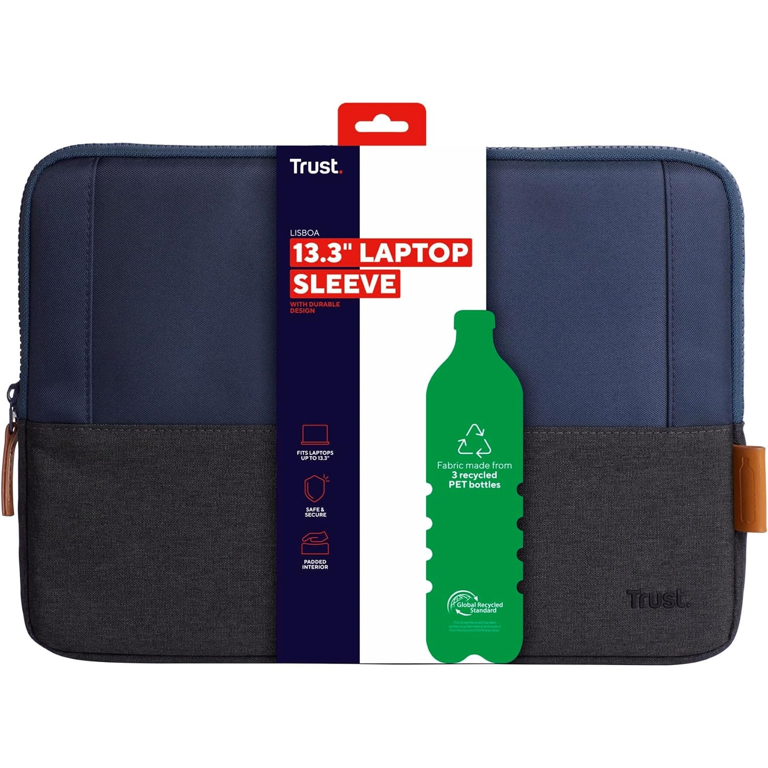 Husa Laptop Trust Lisboa 13.3" - Reciclata, Eleganta, Protectie