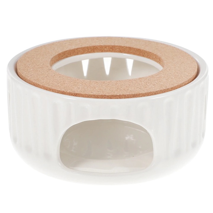 Incalzitor pentru ceainic ZYBLSSBB LSM2xh13409-BCS0134666, ceramica cu capac pluta, alb, 13.5 x 13.5 x 6.3 cm
