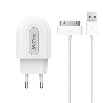 Incarcator si Cablu Date compatibil telefon iPhone 2,3,4,g,s, Detech, 5V, 2A, incarcare rapida, mufa 30 pin Incarcator si Cablu Date compatibil telefon iPhone 2,3,4,g,s, Detech, 5V, 2A, incarcare rapida, mufa 30 pin