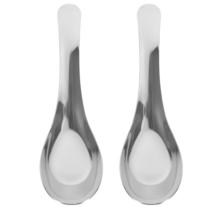 Linguri pentru supa ZYBLSSBB LSM2xh14636-BCS0150169, otel inoxidabil, fund plat, 14 x 4.1 x 1.5 cm, argintiu, set 2 buc