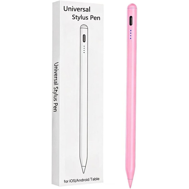 Stylus Toll Android Tabletekhez, Rose, USB-C Töltés, Mágneses Adszorpció