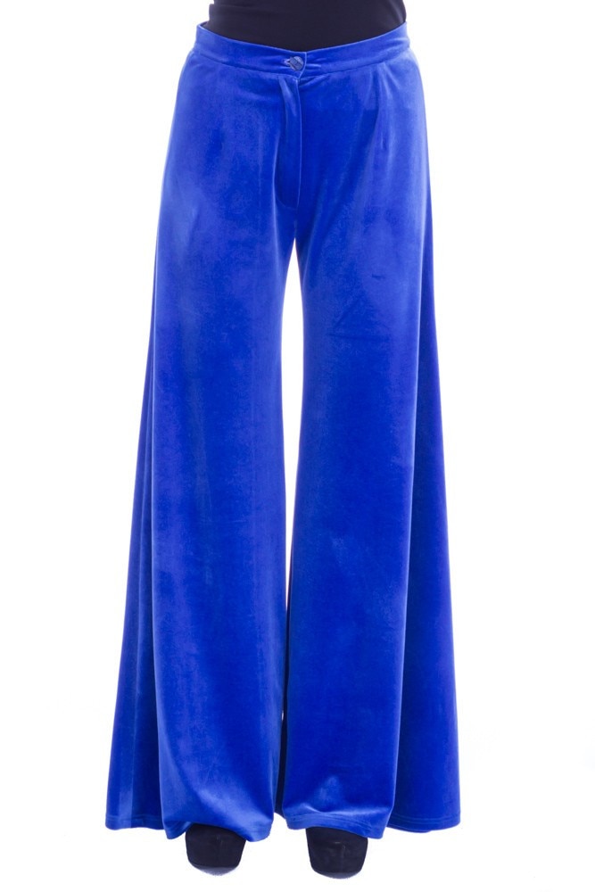 Pantaloni catifea albastra Liza Panait AV-100E