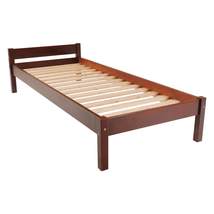 Pat de o persoana Transilvan, Sally, Lemn Masiv, Model 2/1, 80x200 cm, Cires