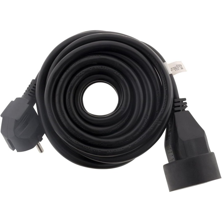 Prelungitor Zenitech 16A 2P+E HO5VV-F 3G 1.5mm², Negru, 10m