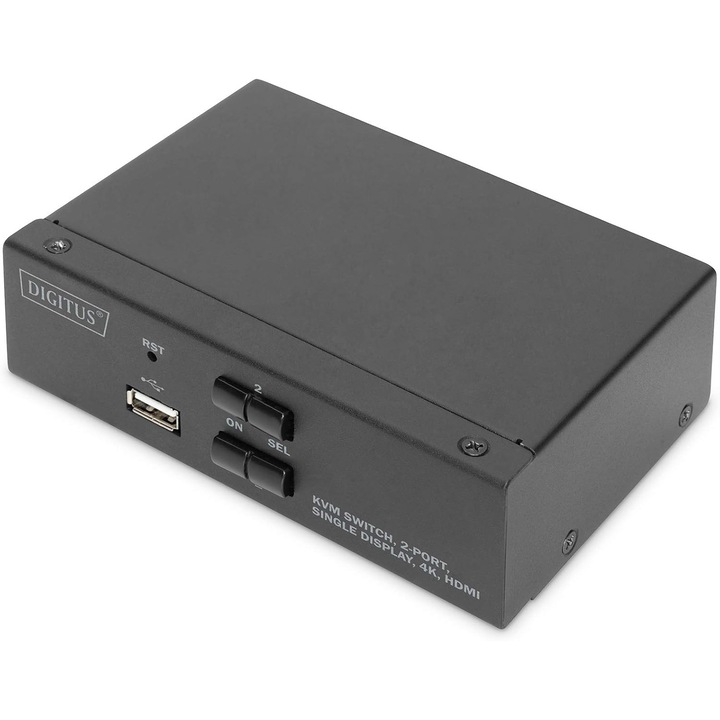 DIGITUS HDMI KVM kapcsoló 2 portos - 1 monitor, 2 PC, Audio