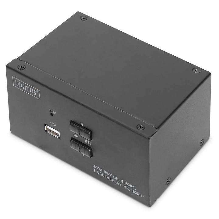 KVM Kapcsoló DIGITUS 2 Portos Kettős Kijelző 4K HDMI