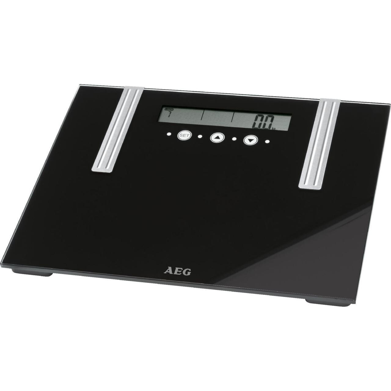 Cantar de persoane AEG PW 5571, cu analizatori, asisaj LCD, 150 kg, Negru