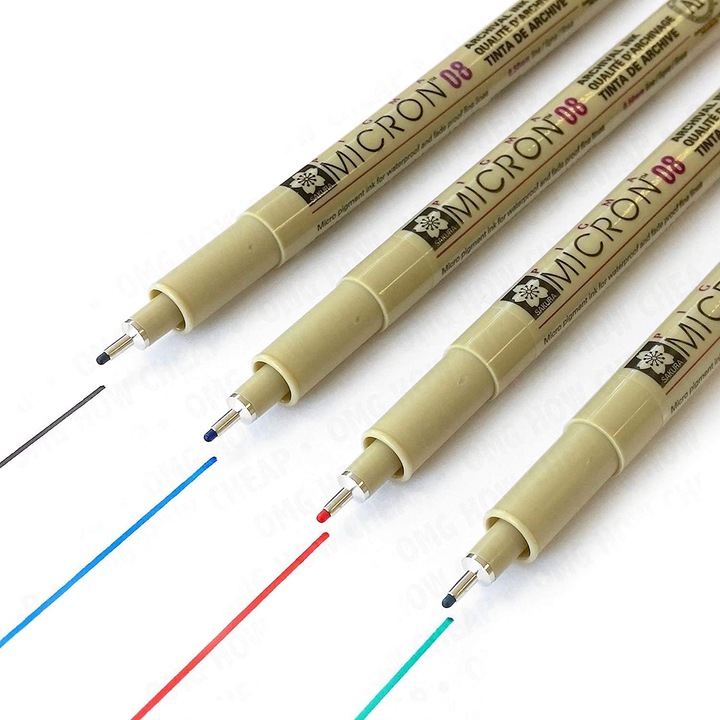 Set 4 Pixuri Sakura Pigma Micron, 0.8mm, Culori Diverse