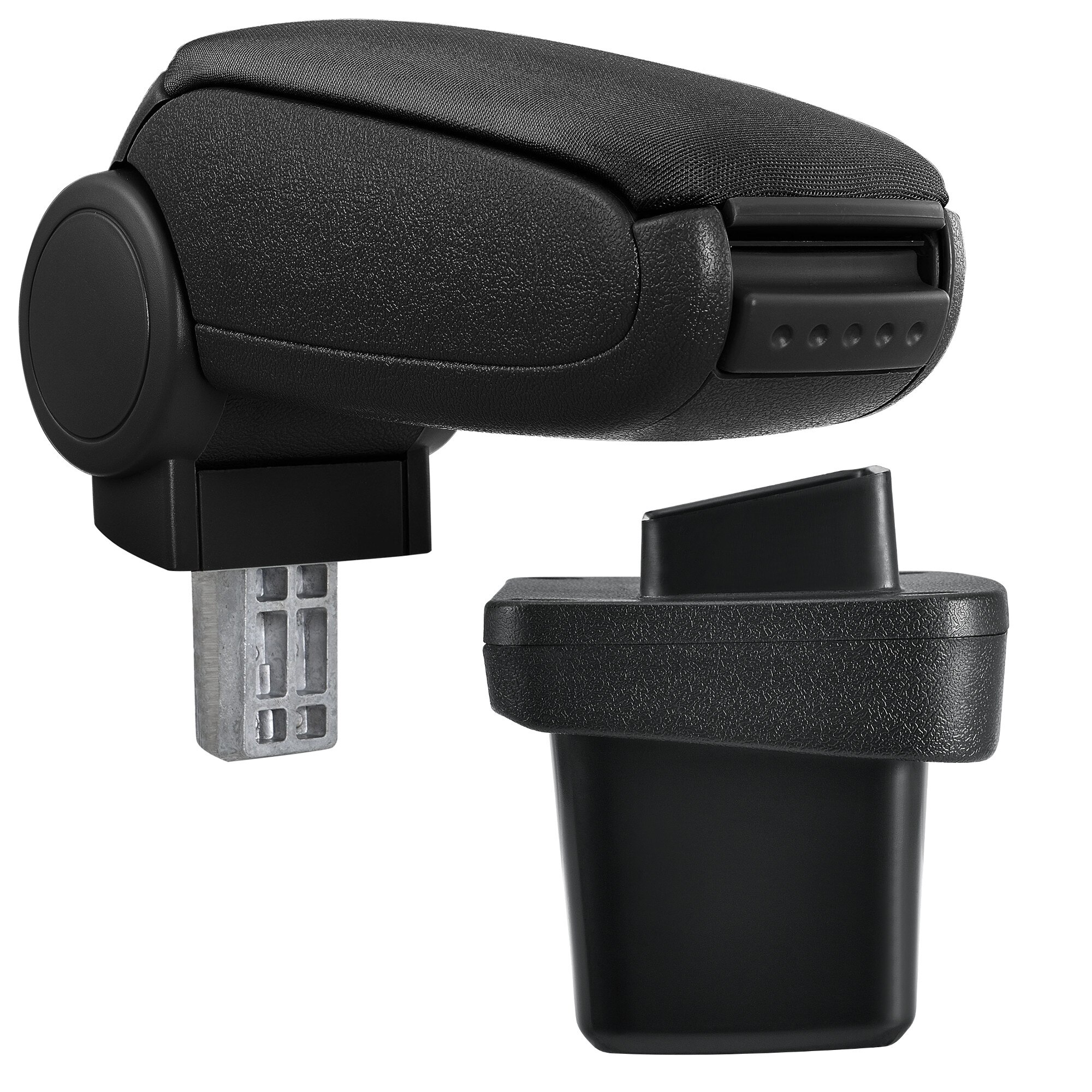 Cotiera auto, pro.tec, pentru Volkswagen Golf 7, tesatura, negru - cu compartiment pentru depozitare