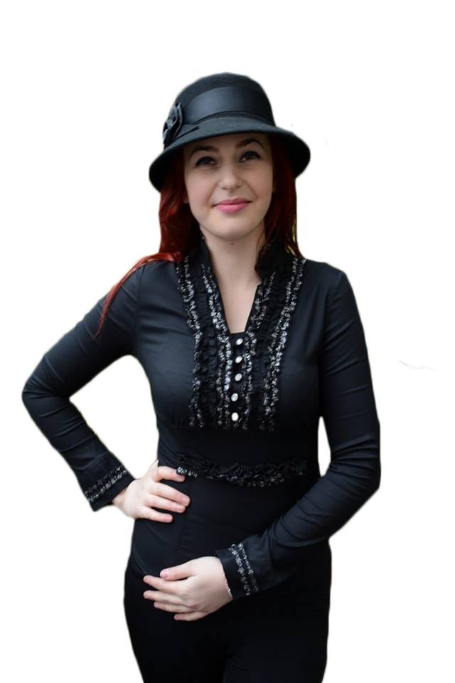 Camasa cambrata cu decolteu in V, D&J Exclusive, Negru