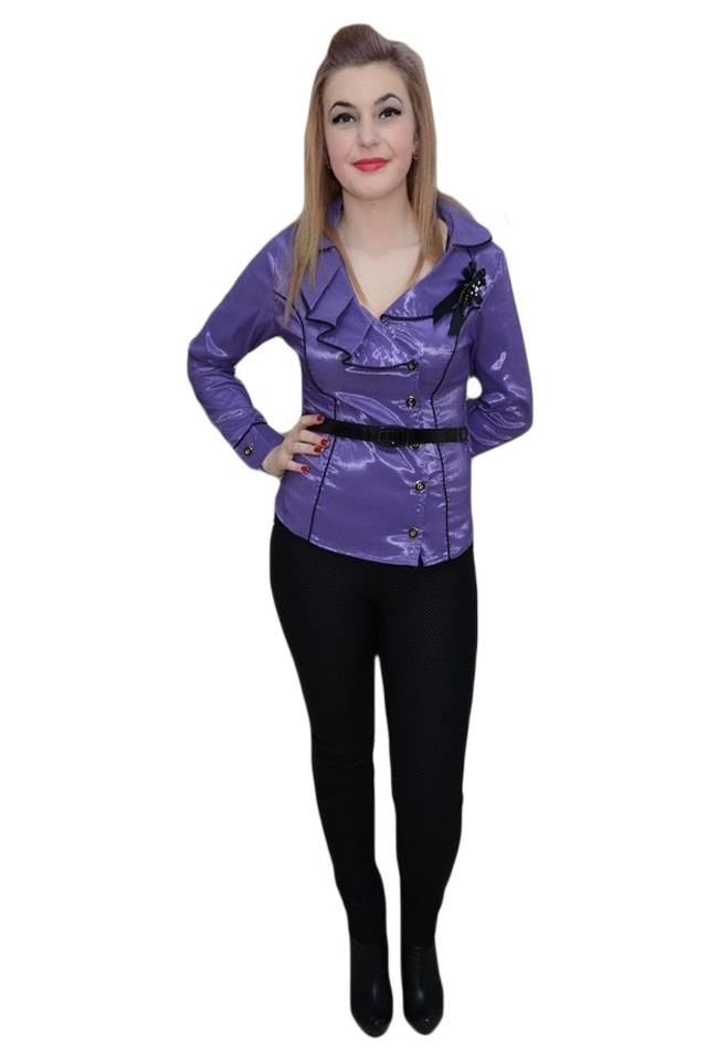 Camasa deosebita cu nasturi intr-o parte, D&J Exclusive, Mov