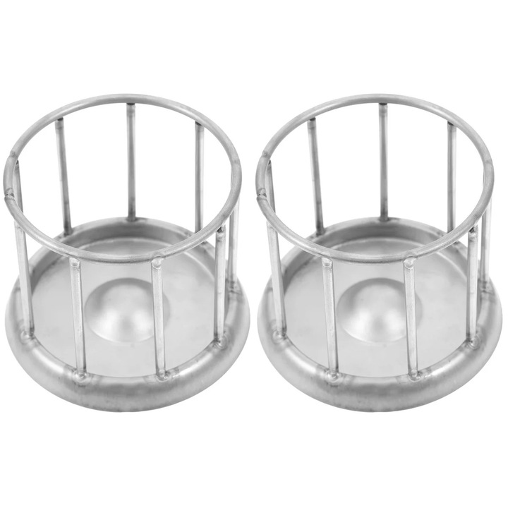 Bol de hrana pentru reptile ZYBLSSBB LSM2xh748-BCS0060573, suport anti-rasturnare din otel inoxidabil, argintiu, 7.6 x 7.6 x 6.2 cm, set 2 buc.