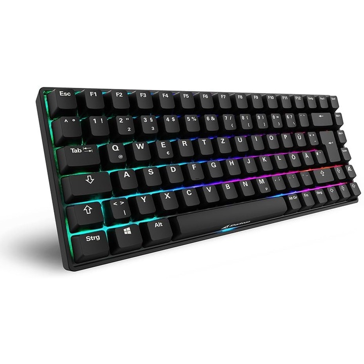 Геймърска клавиатура Sharkoon Skiller SGK50 S3 PBT Черна, Gateron G PRO Жълта