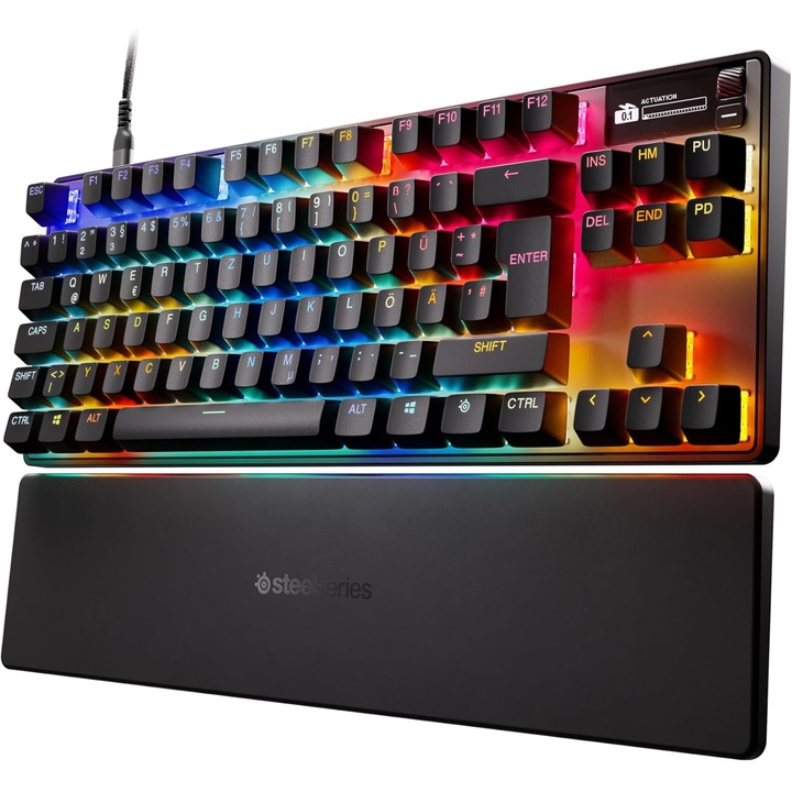 Геймърска клавиатура SteelSeries Apex Pro TKL Gen 3, суичове Hall Effect