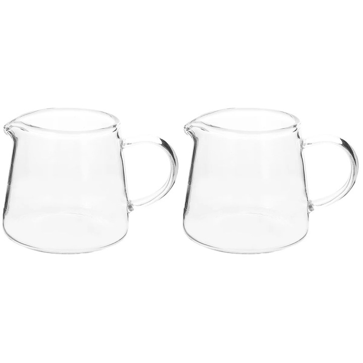 Set de 2 ulcioare pentru lapte din sticla ZYBLSSBB LSM2xh4090-BCS0056887, 450 ml, transparent, 10,5 x 9 x 9 cm