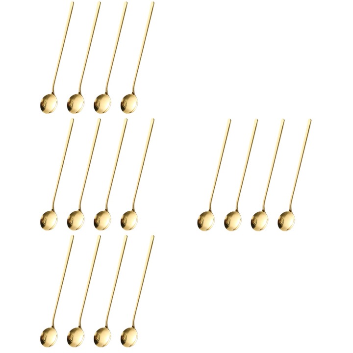 Linguri de desert ZYBLSSBB LSM2xh3393-BCS0046128, din otel inoxidabil, aurii, set 16 buc., 20,2 cm