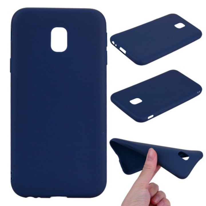 Hátlapvédő telefontok gumi / szilikon (gumírozott) SötétKék [Samsung Galaxy J3 (2017) (SM-J330) EU]