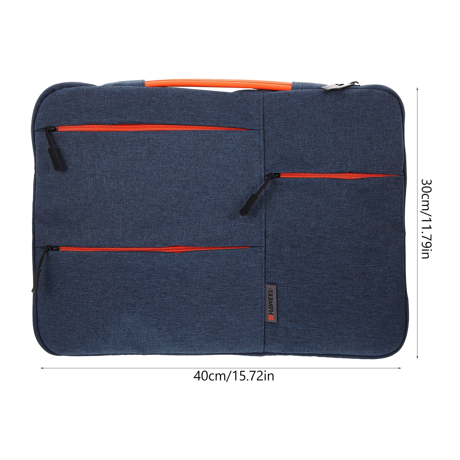 ZYBLSSBB, geanta pentru laptop in poliester cu captuseala moale, buzunare frontale cu fermoar, maner ascuns, LSM2xh2336-BCS0057985, albastru inchis/orange, 40 x 30 x 1.5 cm