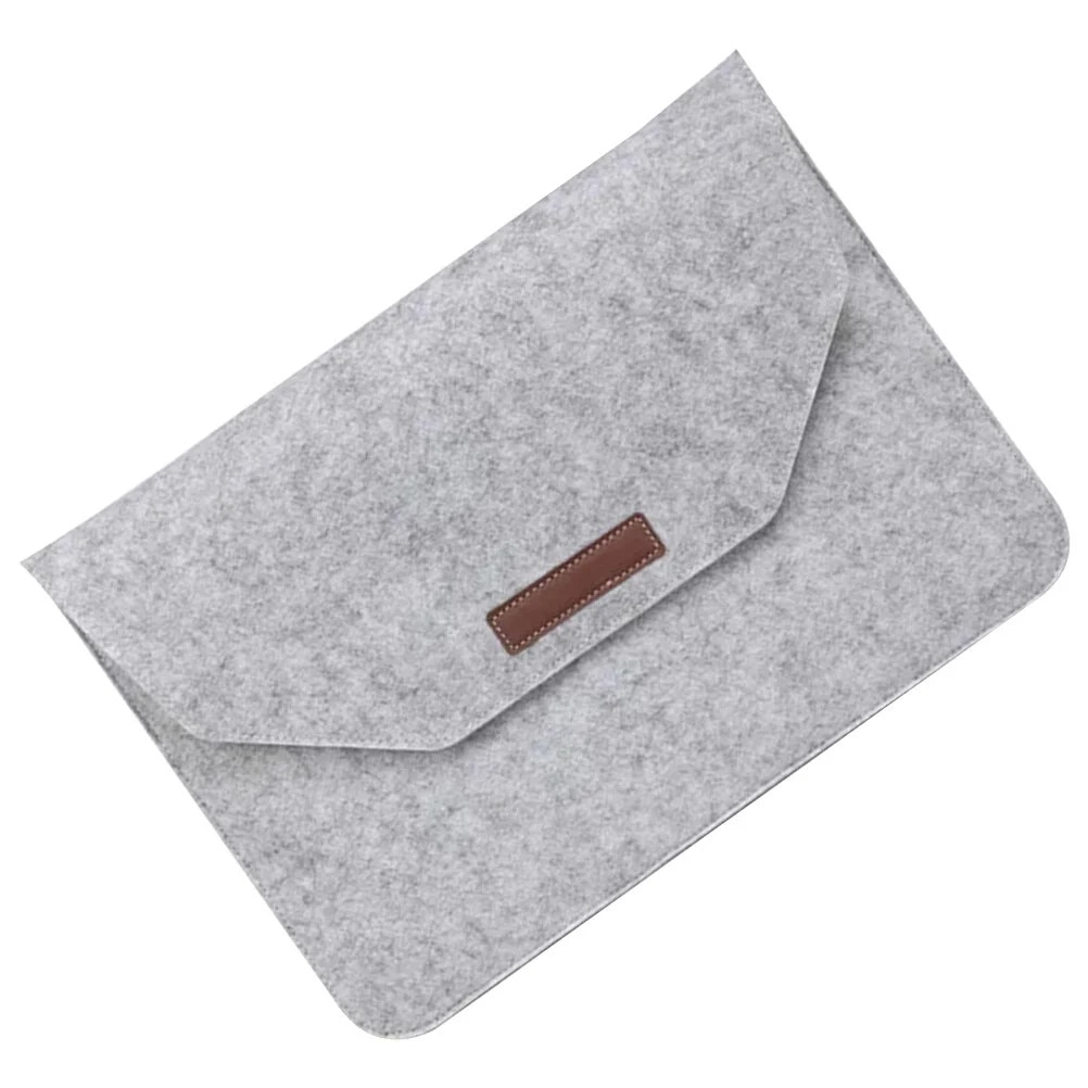 ZYBLSSBB, husa pentru laptop din fetru cu inchidere tip clapeta, gri deschis, 13,3 inch