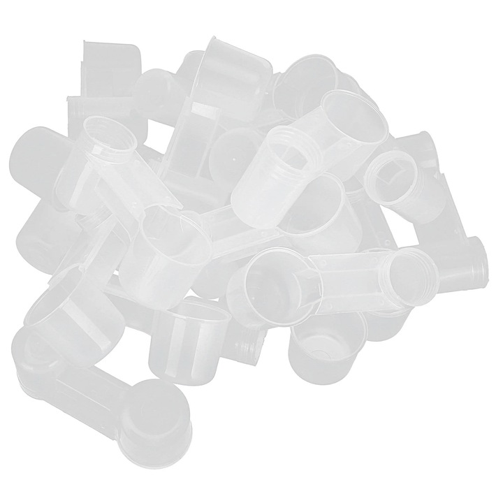 Dispenser apa dublu pentru pasari ZYBLSSBB LSM2xh525-BCS0034123, din plastic transparent, 11 x 4 x 4 cm, set 20 buc