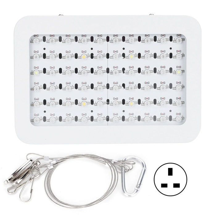 Lumina de crestere pentru plante ZYBLSSBB LSM2xh1202-BCS0035896, LED 600W full spectrum, 85-265V, 60 LED, 7098.8 lm, corp alb, 260 x 180 x 60 mm