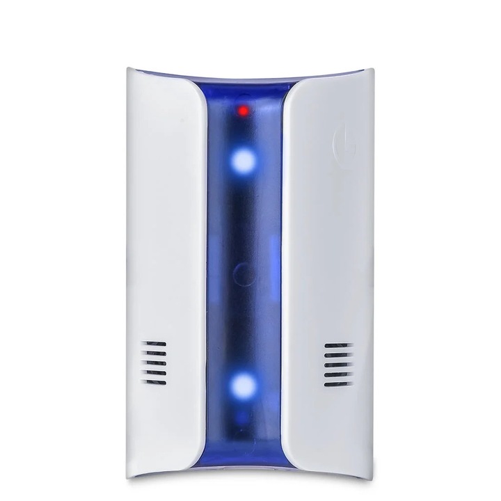 Repelent cu ultrasunete pentru daunatori ZYBLSSBB LSM2xh2260-BCS0038868, acoperire 80 m², 90-250V, lumina nocturna LED, alb/albastru