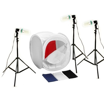 Set pentru fotografie Massa TX-28, 3x Trepied/3x Cadru foto/3x becuri 125W, 1x Cort foto 60x60x60 cm cu 4 fundaluri Set pentru fotografie Massa TX-28, 3x Trepied/3x Cadru foto/3x becuri 125W, 1x Cort foto 60x60x60 cm cu 4 fundaluri