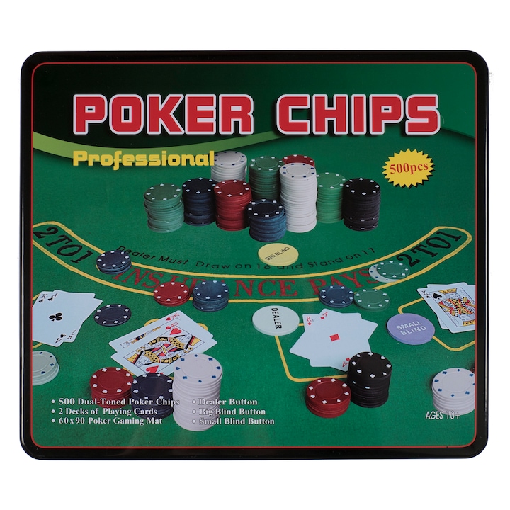 Покер комплект Master с 500 чипа (4 гр), Mетална кутия