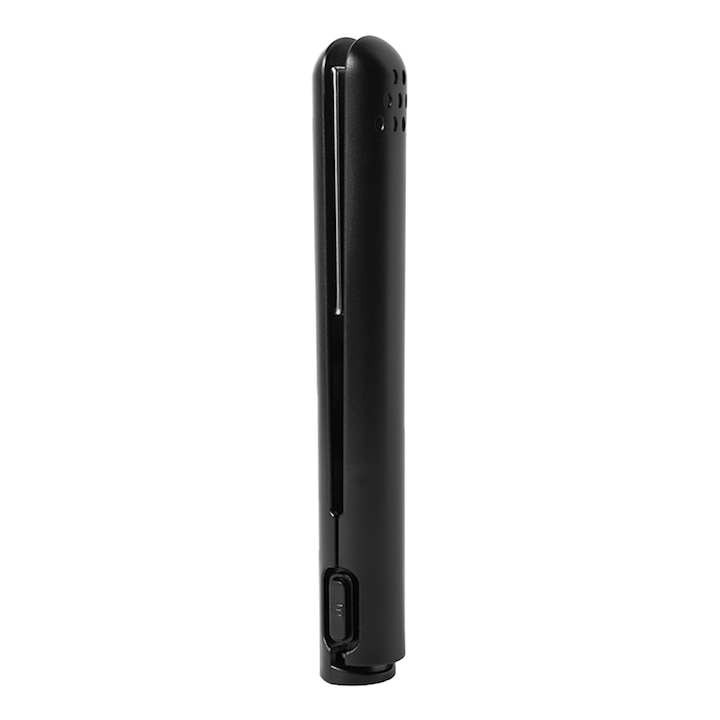Placa de indreptat si ondulat par YANYXR BCS3254343, wireless USB, dubla functie (indreptare si ondulare), placi ceramice cu turmalina, portabila, neagra