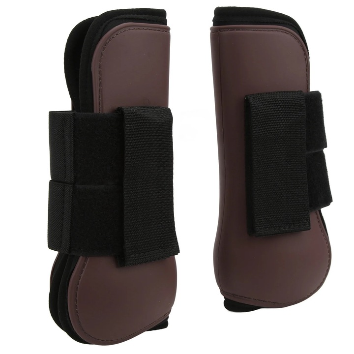 Protectii pentru picioare de cal ZYBLSSBB LSM2xh83-BCS0032845, carcasa PU, captuseala neopren, pentru sarituri si vanatoare, maro, 1 pereche