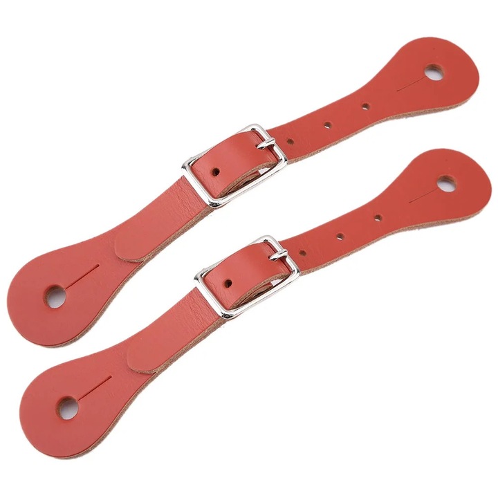 ZYBLSSBB, Curele pentru spori din piele naturala cu strat PU, reglabile cu catarama metalica, LSM2xh82-BCS0032843, maro, 1 pereche