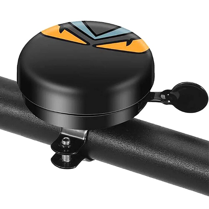 Sonerie bicicleta ZYBLSSBB LSM2xh1958-BCS0038077 din otel aliat, montare O 21–23 mm, negru/portocaliu
