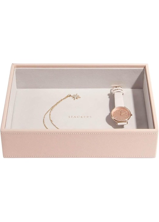 Stackers Classic Deep Roz Blush ékszerdoboz, nyitott rekeszekkel