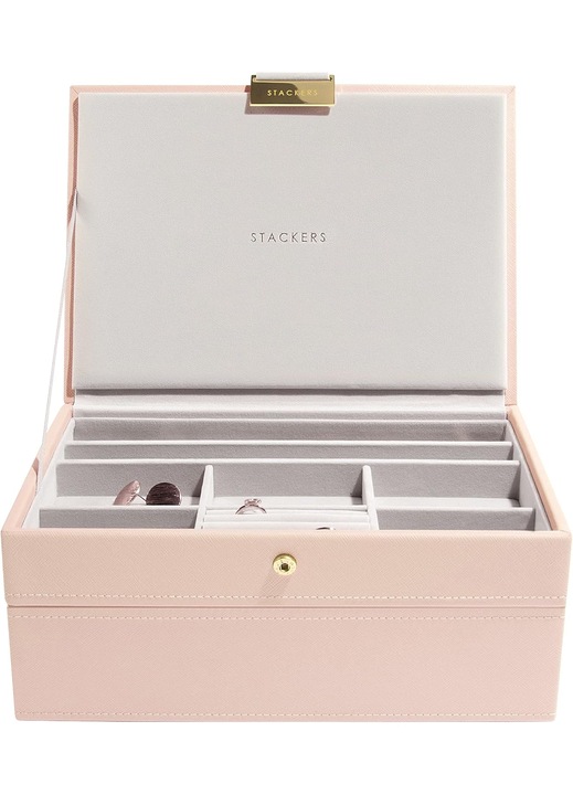 Ékszertartó doboz Stackers Blush - 2 Szint, Halványrózsaszín
