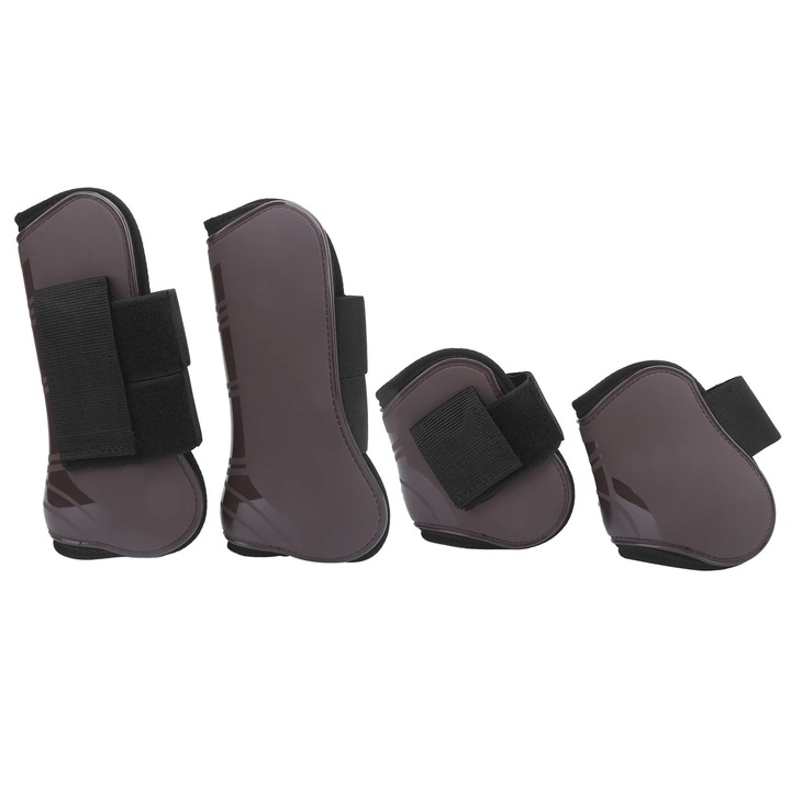 Set protectii pentru tendoane ZYBLSSBB din PU, reglabile cu benzi elastice si carlig nylon, maro inchis, 4 buc., LSM2xh474-BCS0033880