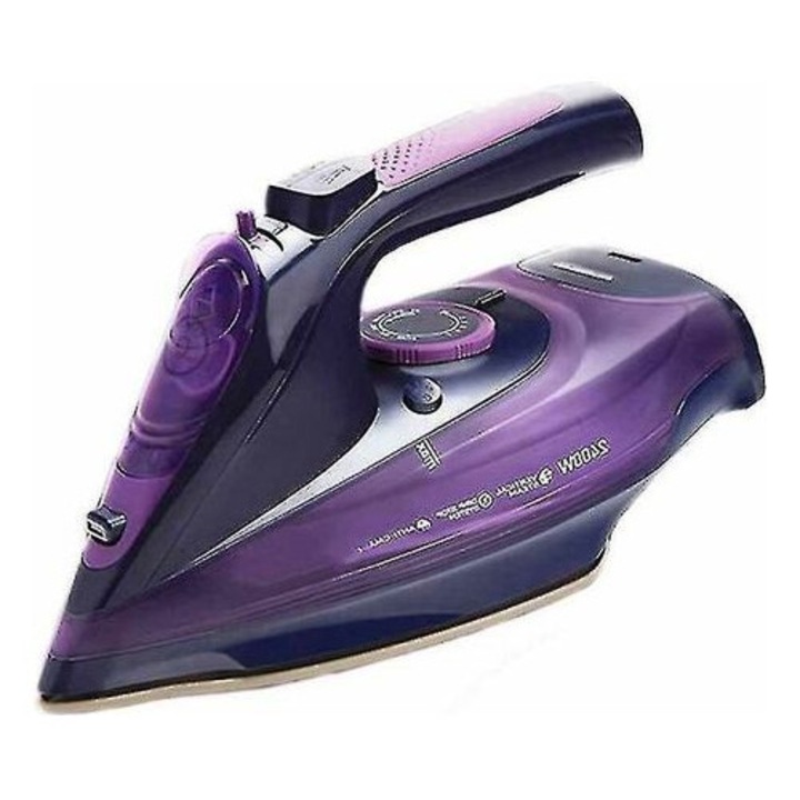 Fier de calcat cu aburi MA-K0446-260807-1725, 2400W, talpa ceramica, abur continuu 35 g/min, jet abur 150 g/min, rezervor 360 ml, cablu 1.8 m, violet, 220 V, mufa UE