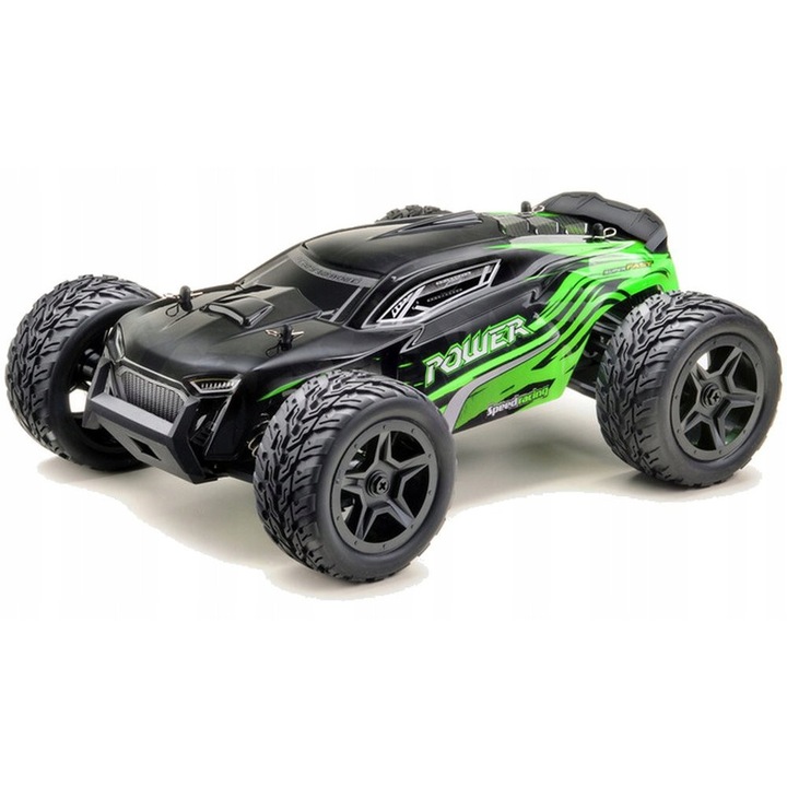 RC кола Absima Truggy Power MFGOJ1NZAP 1:14 RTR, 4WD, четков мотор 390, скорост до 36 км/ч, RC 2,4 GHz, 2x 3,7V 1500mAh Li-Ion, черен/зелен, 292 x 210 x 126 мм