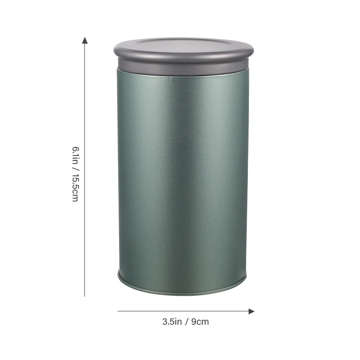 Cutie pentru ceai ZYBLSSBB LSM2xh3698-BCS0101991-2 din tabla, etansa, 9 x 9 x 15.5 cm, verde, set 2 buc