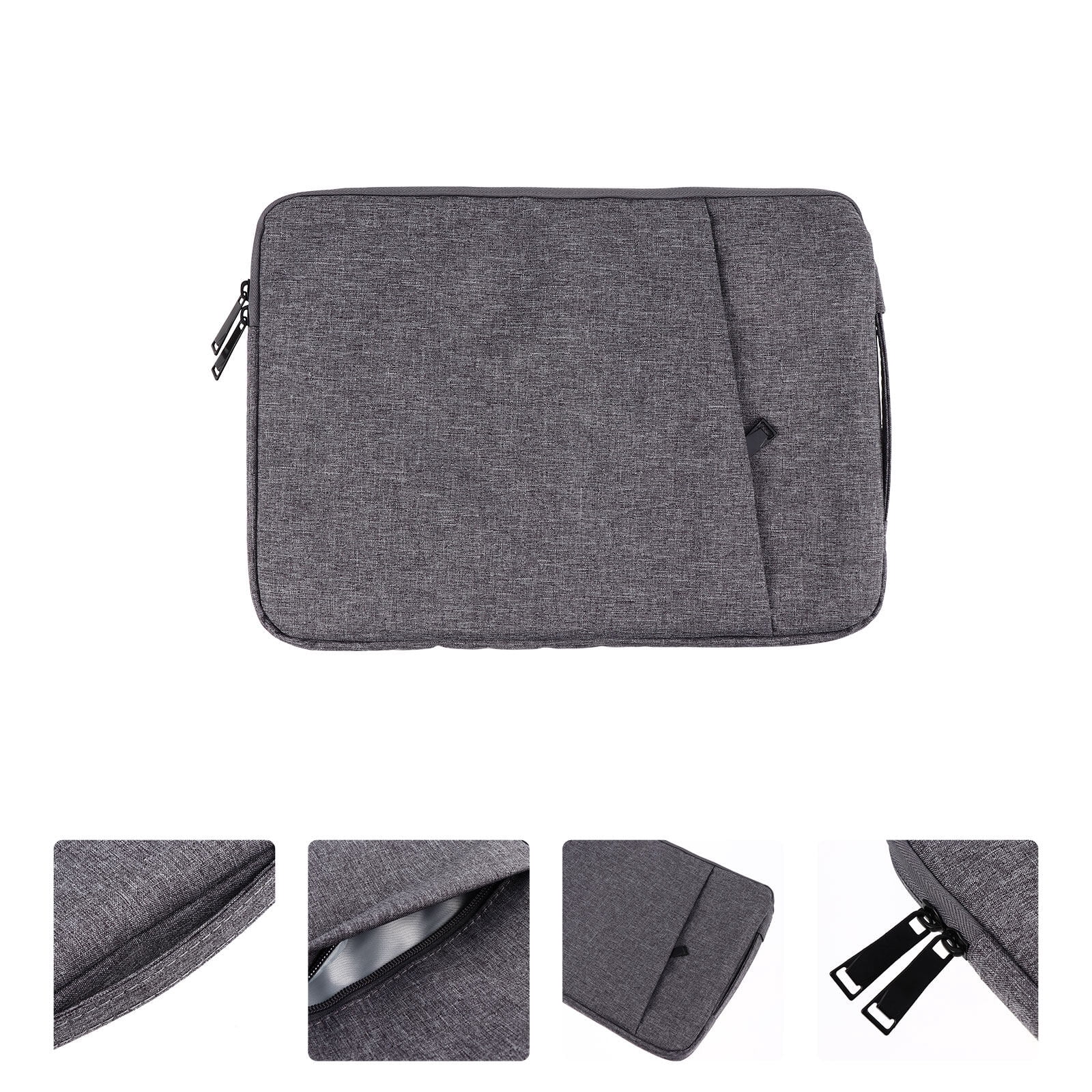 ZYBLSSBB, Geanta pentru laptop din poliester cu maner si protectie captusita, compatibila 13.3 inch, gri, 36 x 26 x 3 cm