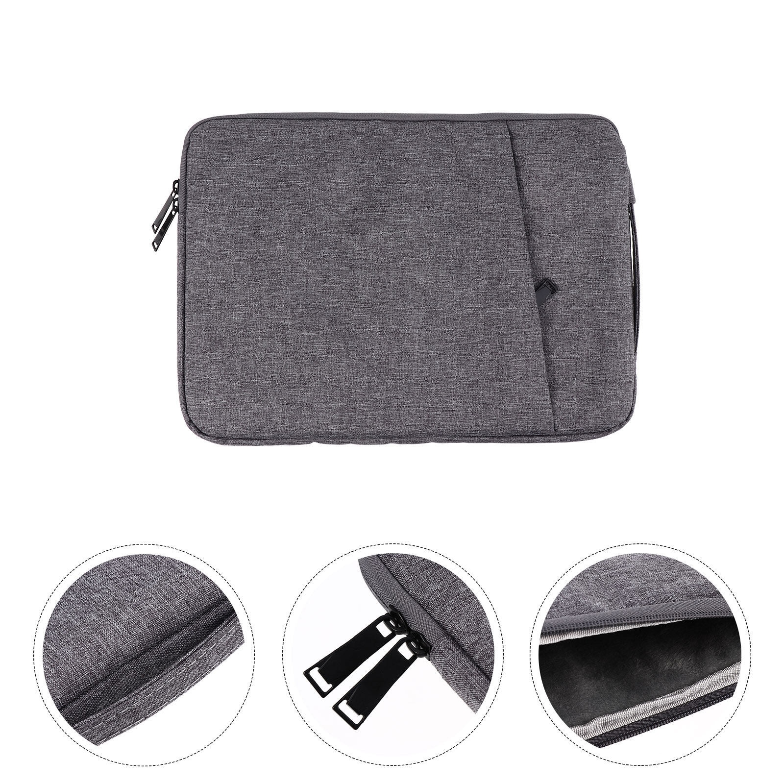 ZYBLSSBB, Geanta pentru laptop din poliester cu maner si protectie captusita, compatibila 13.3 inch, gri, 36 x 26 x 3 cm