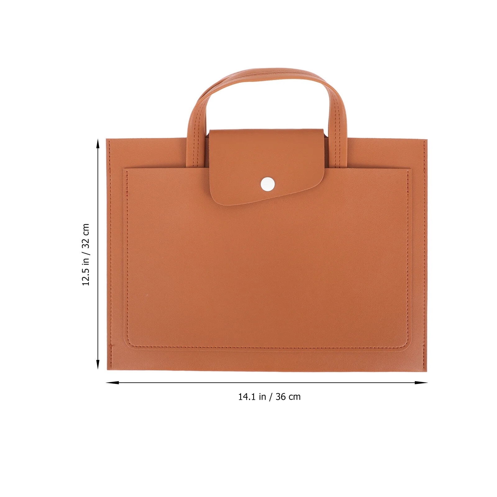 ZYBLSSBB, geanta pentru laptop din piele ecologica (PU) slim cu clapeta si capsa, kaki, 36 x 32 x 0.5 cm, pentru laptop pana la 13"